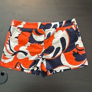 Trina Turk orange and navy shorts size 10